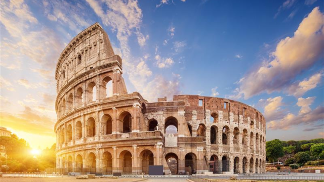Rome's Colosseum at sunset