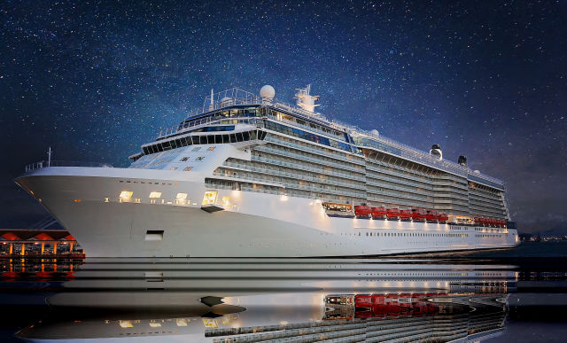 Cruise ship at night