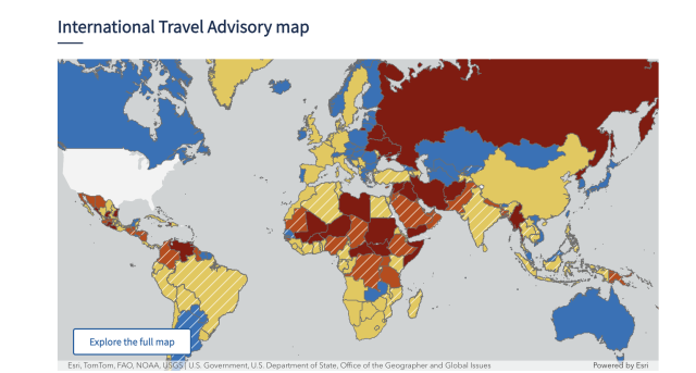 U.S. Travel Advisories as of March 4th for the Middle East: A Country