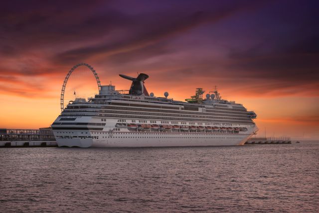 Cruise ship docked in Dubai harbor during Strait of Hormuz travel disruption