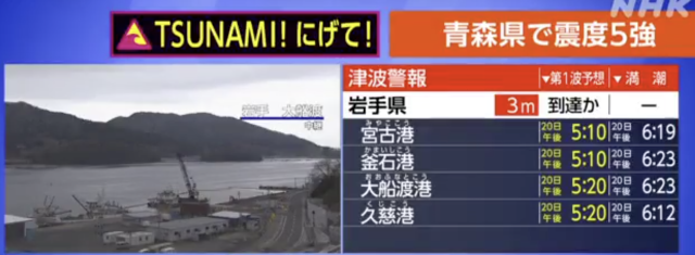 Major Earthquake Strikes Off Japan's Northeastern Coast, Tsunami Warnings Issued
