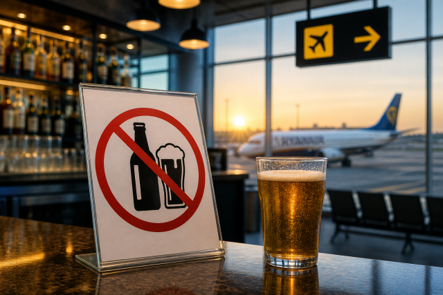 Alcoholverbod op het vliegveld: dit is het beleid wat Ryanair voorstelt.