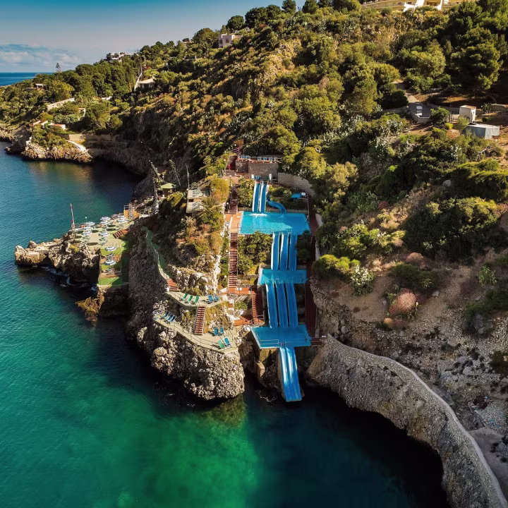 Sicily family trip with a giant slide into the sea ππ